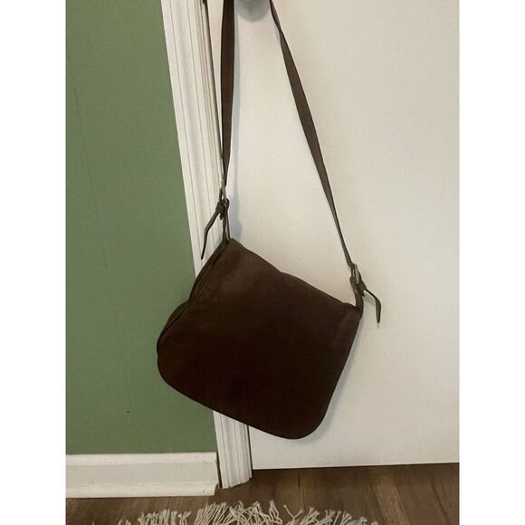 Oroton brown leather crossbody bag pebbled and croc embossed vintage Australia - Picture 2 of 15